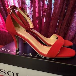Solanz Red Dress Sandals